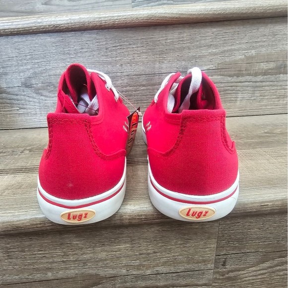 Lugz red canvas lace up tennis shoes loafer  men's size 12 new in box - Picture 4 of 8